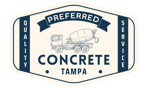 Preferred Concrete Tampa's logo depicting a concrete mixer truck symbolizing top-notch quality and service.